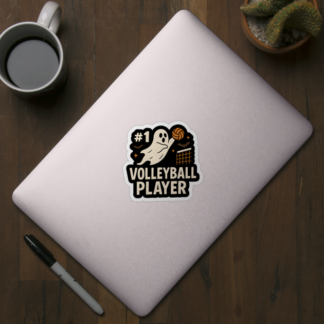 #1 Volleyball Player Ghost Halloween Graphic by MakerMind8.2